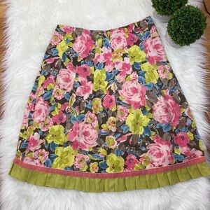 J.Jill Floral Linen Skirt